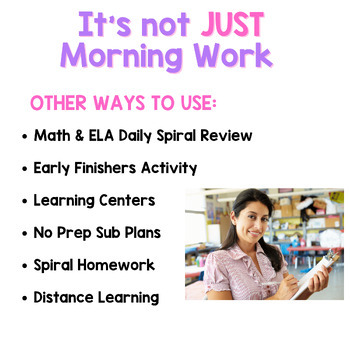 1st Grade Morning Work Math and ELA Daily Spiral Review UNIT 3 - Image 3