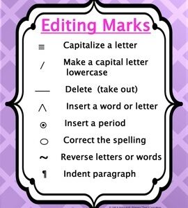 Writers' Workshop Editing Marks Poster