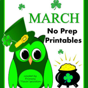 March Math and ELA No Prep Printable Worksheets 1st Grade 2nd Grade