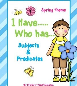 Subjects and Predicates Spring I Have Who Has Game
