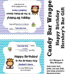 Happy Birthday Candy Bar Wrappers {FREE}