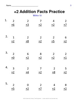 +2 Addition Facts Practice & Assessments Within 10 - Image 3