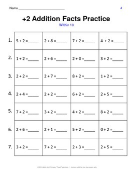 +2 Addition Facts Practice & Assessments Within 10 - Image 4