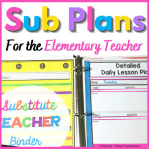Emergency Sub Plans: Editable Substitute Plan Templates