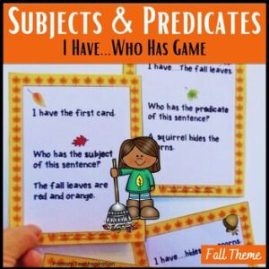 Subjects and Predicates Fall I Have Who Has Game