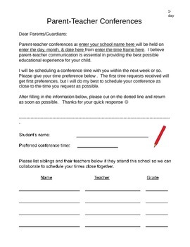 Parent-Teacher Conference Forms ~ Editable - Image 2